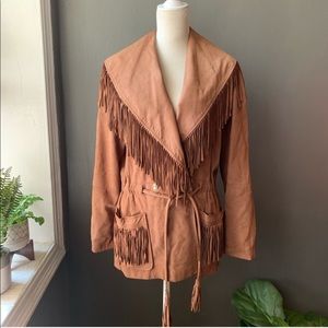 VINTAGE Forenza leather fringe western jacket